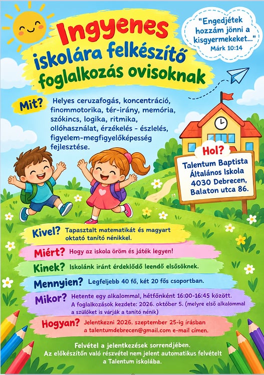 Iskolára felkészítő foglalkozás ovisoknak